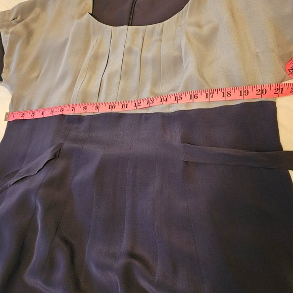 Planet Silk Navy & Gray Dress Size 16 - Picture 4 of 9